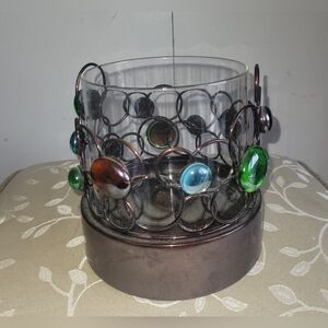 Large Candle Holder with Glass Insert